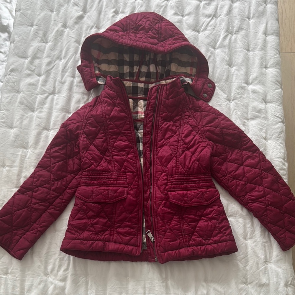 Burberry lined Quilted monogram all season jacket Kids Jacket - maroon